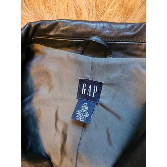 Vintage 90's Womens GAP Genuine Leather Jacket Shell Size Large - Picture 4 of 14